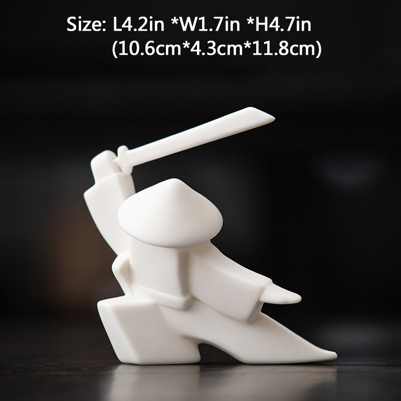 Modern Ceramic Swordsmen Incense Burner Samurai Spirit Incense Stick Holder