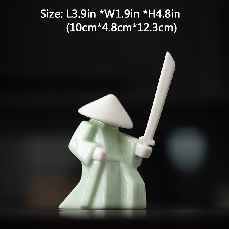 Modern Ceramic Swordsmen Incense Burner Samurai Spirit Incense Stick Holder
