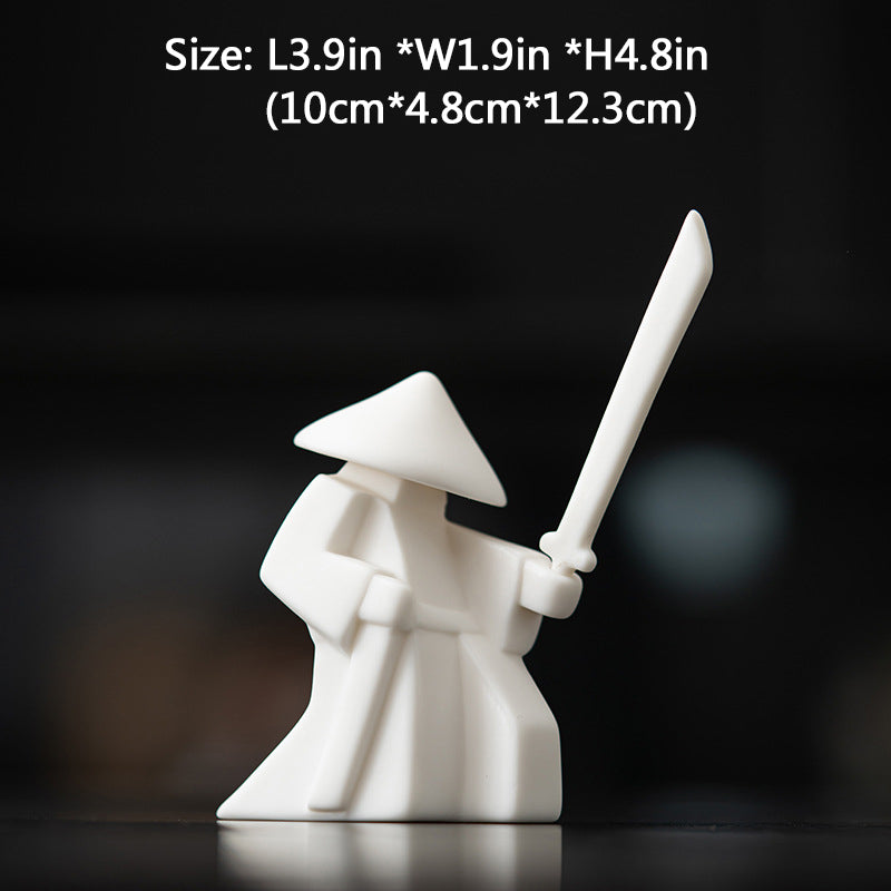 Modern Ceramic Swordsmen Incense Burner Samurai Spirit Incense Stick Holder
