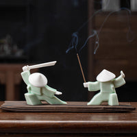Modern Ceramic Swordsmen Incense Burner Samurai Spirit Incense Stick Holder