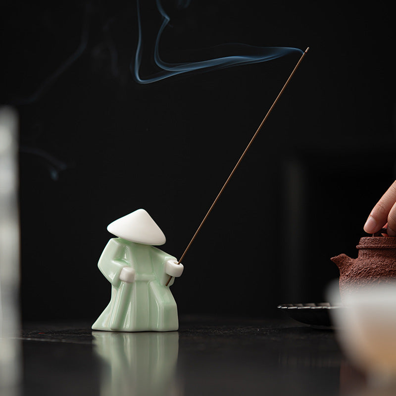 Modern Ceramic Swordsmen Incense Burner Samurai Spirit Incense Stick Holder