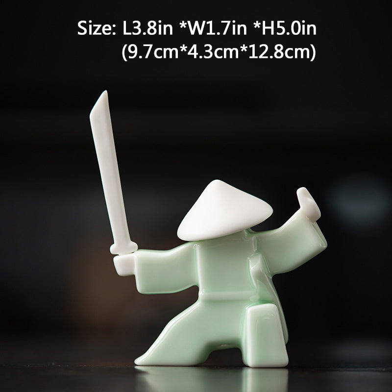 Modern Ceramic Swordsmen Incense Burner Samurai Spirit Incense Stick Holder